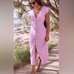 Free People Pink Midi Dress